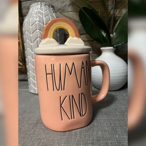 Rae Dunn Ceramic Mug  ‘Human Kind’ with Rainbow Lid- New in Box